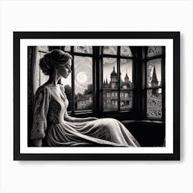 Lady By The Window 1 Art Print