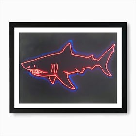 Neon Dark Red Whale Shark 2 Art Print