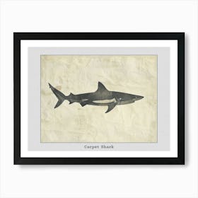 Carpet Shark Silhouette 6 Poster Art Print