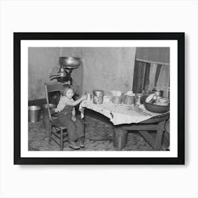 Daughter Of John Baker In Kitchen Of The Farm Home, Divide County, North Dakota By Russell Lee Art Print