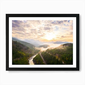 Montana Mountains Aerial Landscape Art Print