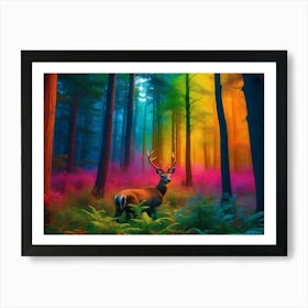 Deer In The Forest 17 Art Print