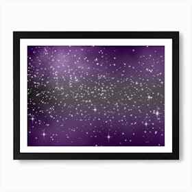 Violet Tone Shade Shining Star Background Art Print