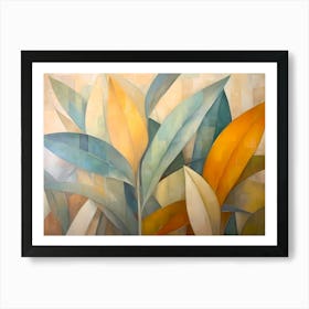 modern autumn leaves Art Print