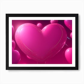 A Glowing Pink Heart Vibrant Horizontal Composition 14 Art Print