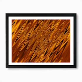 Abstract Yellow and Brown Waves Pattern Poster