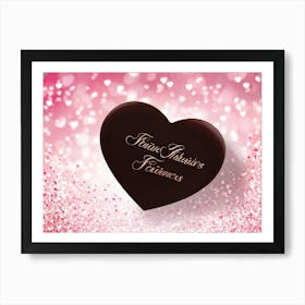 Valentines Day Gift Card Heart Shaped Elegant Script Typography Stating Affectionately Yours En Art Print