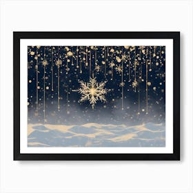 Gold Snowflake 2 vector art Art Print