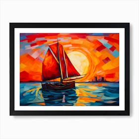 Parisian Boat In Azure Art Print