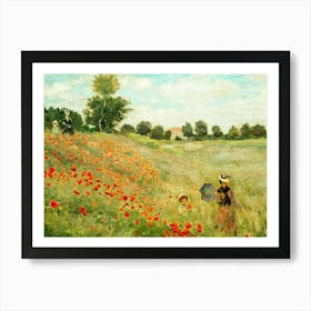 Poppy Fields by Claude Monet ~ HD Remastered Clean Bright Image | High Resolution "Field of Red Poppies" 1873 | Musee d'orsay, France Art Print