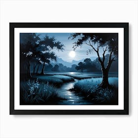 Moonlight In The Forest 2 Art Print