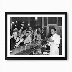 Prohibition, Bartender, Black and White Old Photo, Vintage Bar Decor Art Print