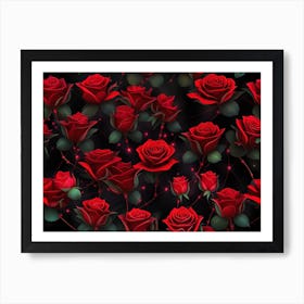 Red Roses Wallpaper 2 Art Print