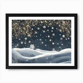 Snowflakes In The Sky vector art Art Print