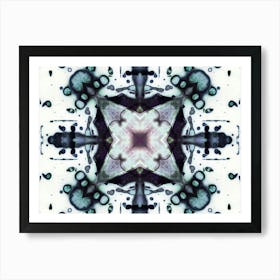 Modern Abstraction Pattern Blue Flower Art Print