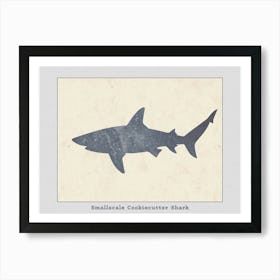 Smallscale Cookiecutter Shark Silhouette 2 Poster Art Print