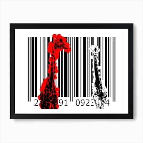 Funny Barcode Animals Art Illustration In Painting Style 084 Art Print