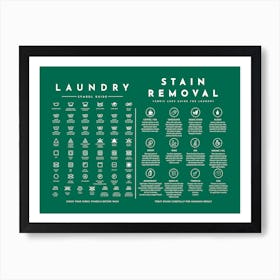 Laundry Guide With Stain Removal Sacramento Background Art Print