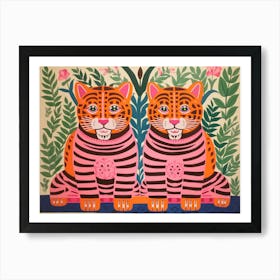 Tiger 1 Folk Style Animal Illustration Art Print