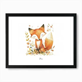 Little Floral Fox 1 Poster Art Print