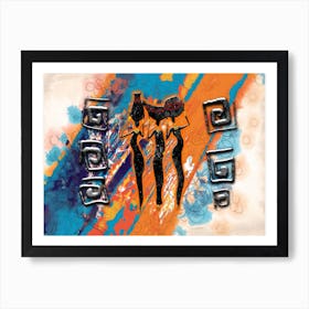 Tribal African Art Illustration In Painting Style 103 Art Print