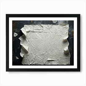 Abstract Art Composition Featuring A White Crumpled Paper Material With Intentional Creases And Tea (4) Art Print