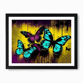 Blue Butterflies 4 Art Print