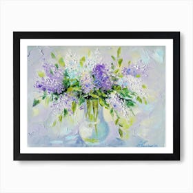 A bouquet of lilacs in a vase 2 Art Print