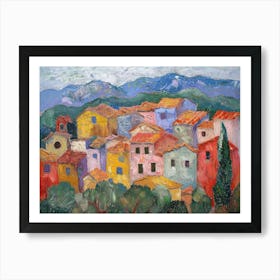 Village Ventures Painting Inspired By Paul Cezanne Art Print