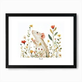 Little Floral Rat 1 Poster Art Print