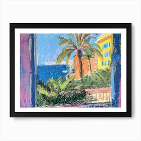 Monaco From The Window View Painting 1 Art Print