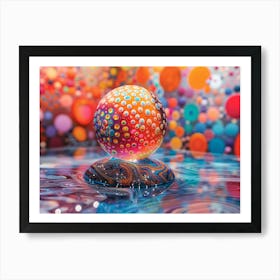 Psychedelic glass ball 2 Art Print