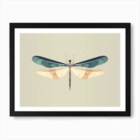 Dragonfly Wandering Gilder Minimalistic 4 Art Print