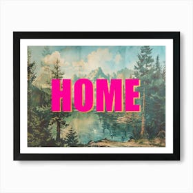 Pink And Gold Home Poster Vintage Retro Woods 3 Art Print