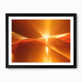 Abstract Image Of A Smooth, Flowing, Orange Surface, Resembling A Fabric Or A Natural Landscape Art Print