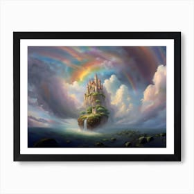 Rainbow Cloud Castle Art Print