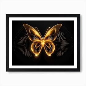 Golden Butterfly 16 Art Print