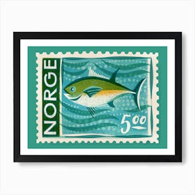 Norway Postage Stamp Art Print