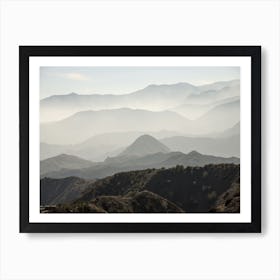 Misty Foggy Mountain Scene Art Print