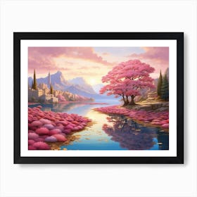 Blossom Lake Art Print