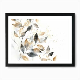 Watercolor Leaves 3 Art Print