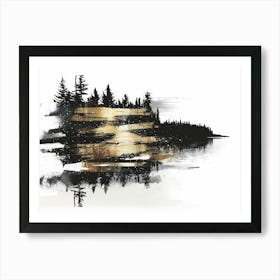 Gold And Black Forest 1 Art Print