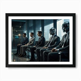 A Diverse Group Of Professionals With Varied Expressions Of Anticipation And Frustration Idled In A (6) Art Print