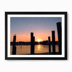 Sunset At The Kent Narrows Marina (Sunset Series) Art Print