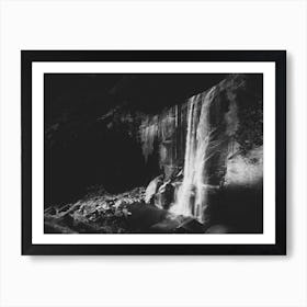 Waterfall At Night Art Print