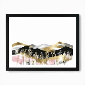 Gold And Black Mountains 11 Art Print