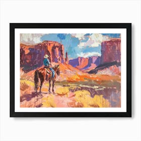 Cowboy In Monument Valley Arizona 2 Art Print