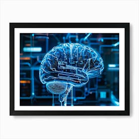 An Abstract Representation Of Cyber Security As A Network Of Brain Like Circuits Symbolizing The De Art Print