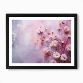 Pink Flowers On A Pink Background Art Print