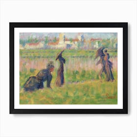 Figures In A Landscape Impressionist, George Seurat Art Print